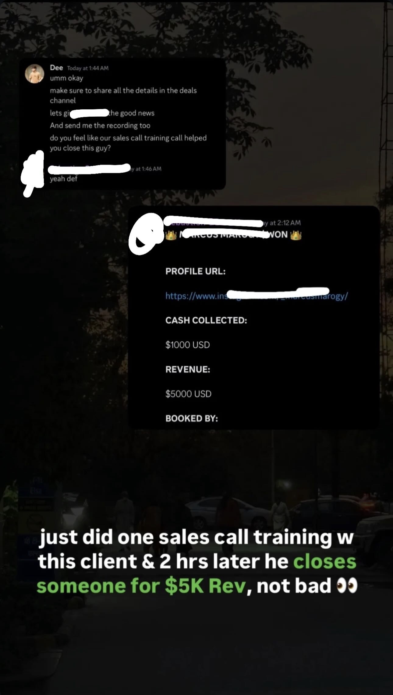 He Closed Someone For $5K After One Sales Training Call With Me